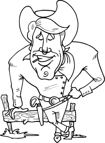 Good Cowboy Coloring Page